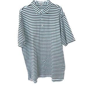 Peter Millar Blue and White Striped Polo Shirt
